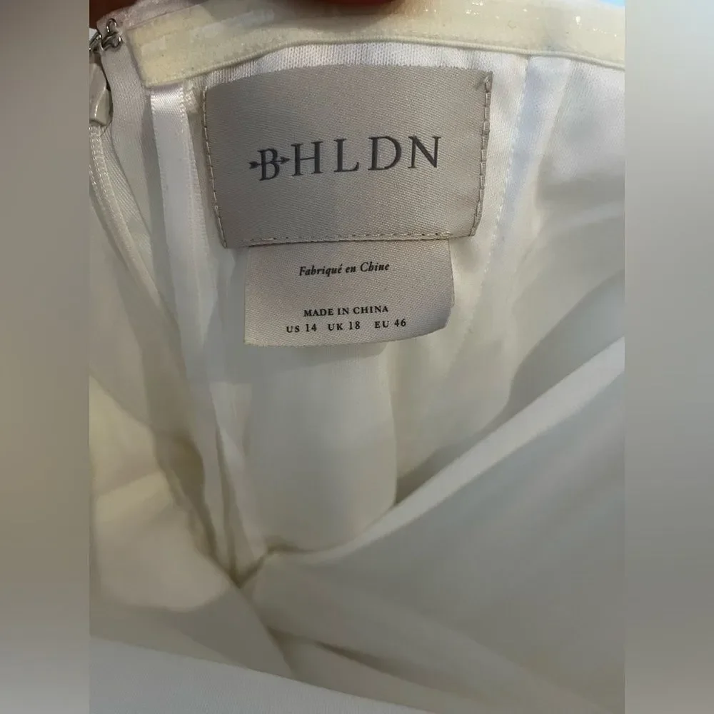 Anthropologie BHLDN Kelli Tulip Hem Dress White Size U.S. 14 - Picture 8 of 9